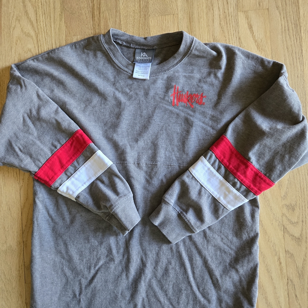 Nebraska Cornhusker Husket Long Sleeve, Lightweight, Child XL